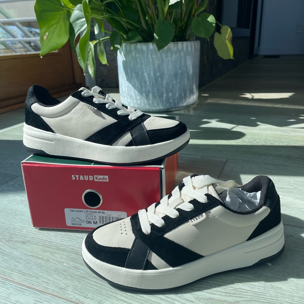 NEW- STAUD x Keds Black and White Sneakers